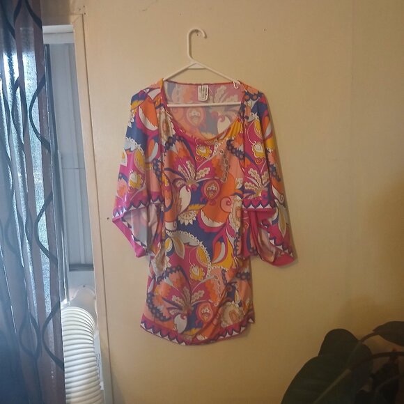 Trina Turk women's 60's print dress Size Large - Picture 1 of 5